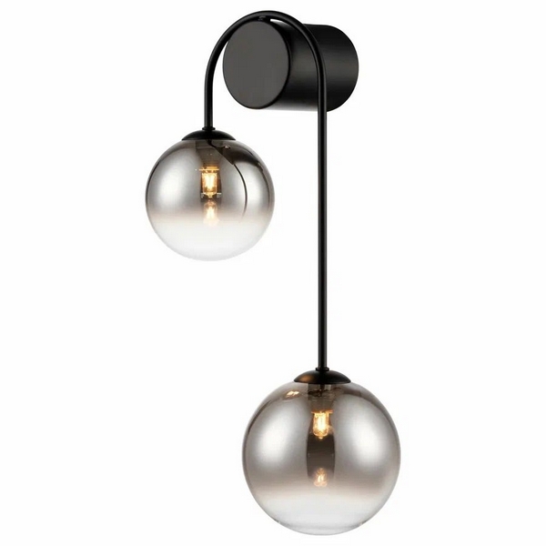 Изображение товара Настенный светильник Velante 287-021-02 стиль модерн стекло металл хром 2 лампы