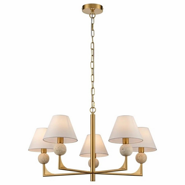 Изображение товара Подвесная люстра Velante 335-503-05 классическая ткань металл латунь