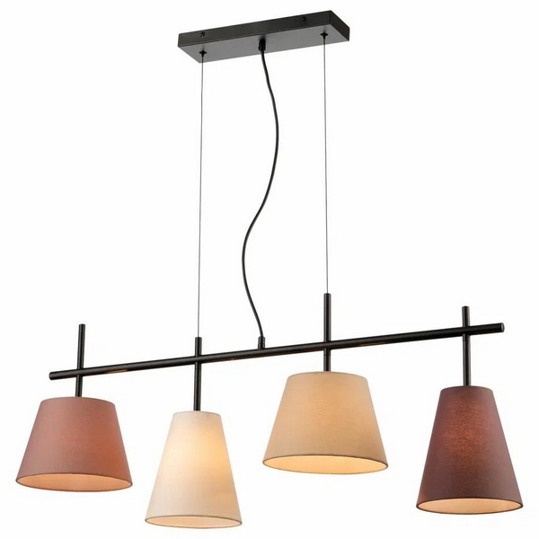 Изображение товара Подвесная люстра Velante 338-023-04 с тканевыми абажурами и регулировкой высоты