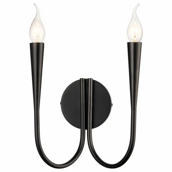 Изображение товара Настенный светильник Velante 368-021-02 классический черный с 2 лампами E14