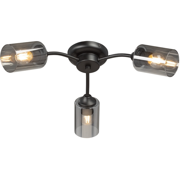 Изображение товара Потолочная люстра Vitaluce V2558-1/3PL с тремя плафонами цилиндрическая черная