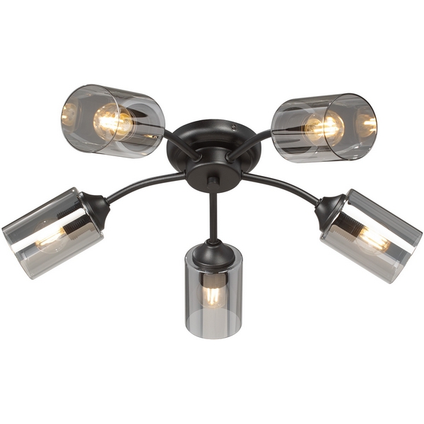 Изображение товара Потолочная люстра Vitaluce V2558-1/5PL современный стиль 5 ламп серебристо-черная