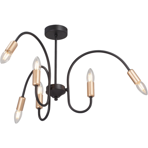 

Потолочная люстра на штанге Vitaluce V3026-1/6PL, Черный, V3026-1/6PL