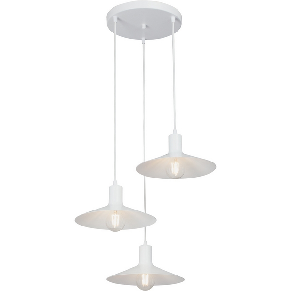 Изображение товара Подвесной светильник Vitaluce V3094-0/3S стиль Лофт с тремя плафонами белый металл