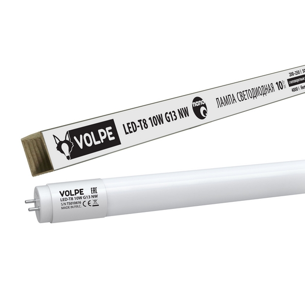 

Лампочка светодиодная Volpe LED-T8-10W/NW/G13/FR/FIX/N, LED-T8-10W/NW/G13/FR/FIX/N