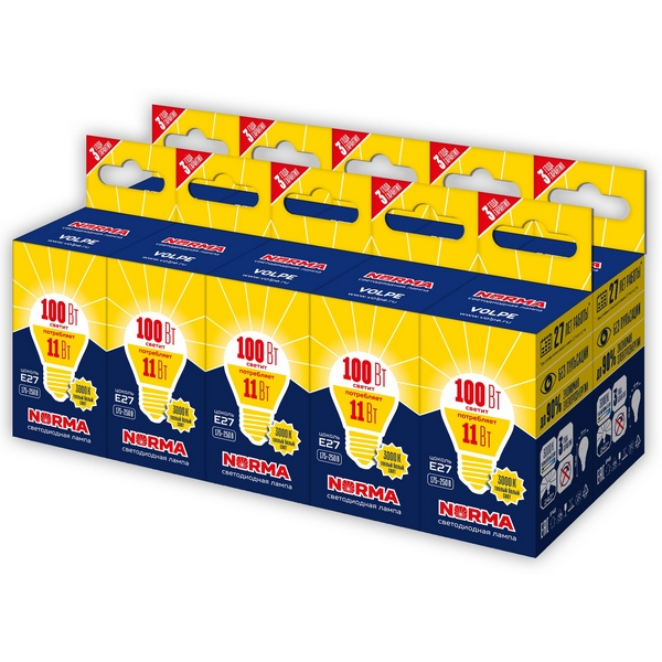 

Лампа светодиодная, форма "шар", матовая, теплый белый свет 3000K Volpe Norma LED-G45-11W/WW/E27/FR/NR Набор из 10штук, Norma LED-G45-11W/WW/E27/FR/NR Набор из 10штук