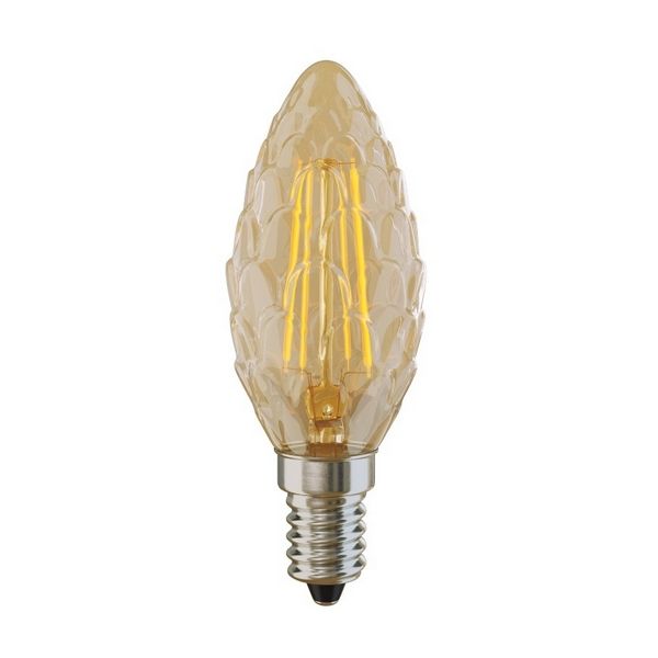 

Лампочка светодиодная шишка золотистая E14 4W 2800K 340lm Voltega Crystal 5488, Crystal 5488