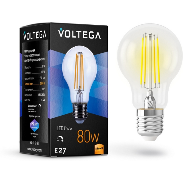 

Лампочка филаментная Voltega Crystal 5489, General purpose bulb 5489
