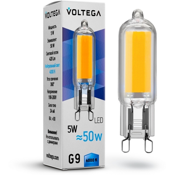 

Лампочка светодиодная Voltega Simple 7091, Capsule G9 7091