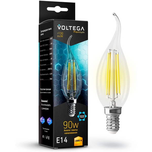 

Лампочка светодиодная 9W Graphene Voltega Candle wind 7132, Candle wind 9W Graphene 7132