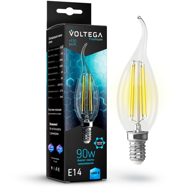 

Лампочка светодиодная 9W Graphene Voltega Candle wind 7133, Candle wind 9W Graphene 7133