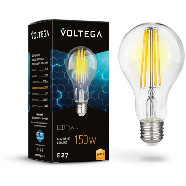 

Светодиодная лампа A60 15W 3000K E27 Voltega General purpose bulb 7226, General purpose bulb 7226