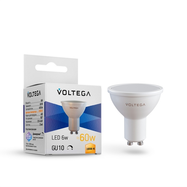 

Светодиодная лампа Simple MR16 6W 3000K 110 GU10 DIM Voltega Sofit dim GU10 7239, Sofit dim GU10 7239