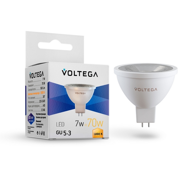 

Светодиодная лампа Simple MR16 7W 3000K 38 GU5.3 Voltega Sofit GU5.3 Lens 7259, Sofit GU5.3 Lens 7259