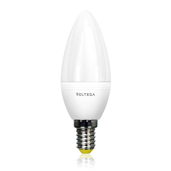 

Лампочка светодиодная свеча E14 5,5W 4000K 480lm 8338 (Voltega), Белый, Simple 8338