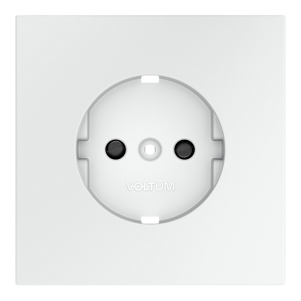 Изображение товара Накладка для розетки с заземлением и шторками Voltum S70 VLS000702 белая матовая