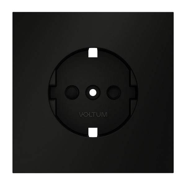 Изображение товара Накладка для розетки с заземлением и защитными шторками Voltum S70 VLS000708 черный матовый