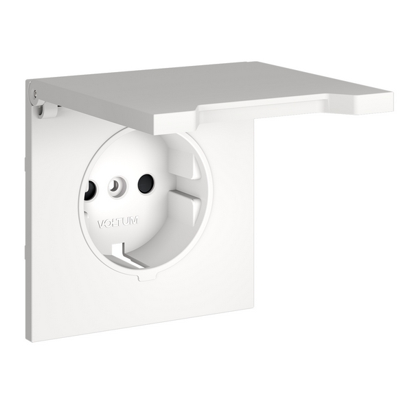 

Накладка для розетки с заземлением, защитными шторками и крышкой Voltum S70 VLS000802 (белый матовый), S70 VLS000802