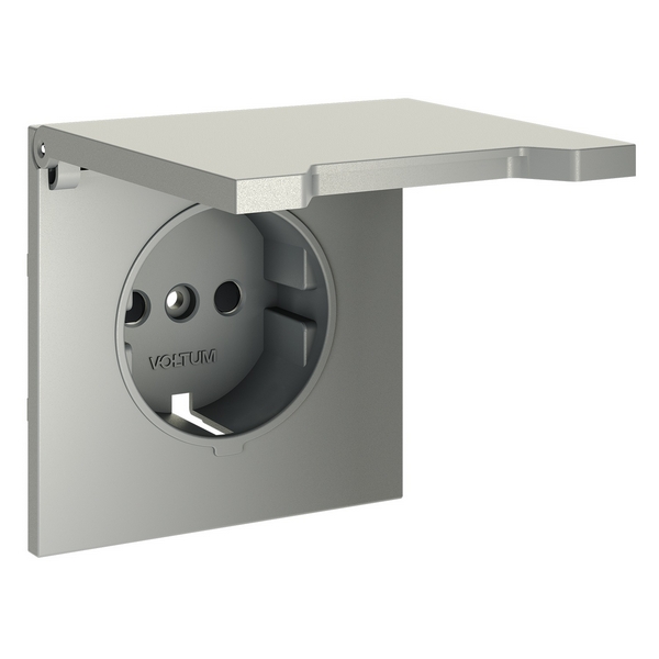 Изображение товара Накладка для розетки с заземлением Voltum S70 VLS000805 сталь