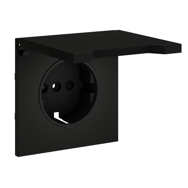 

Накладка для розетки с заземлением, защитными шторками и крышкой Voltum S70 VLS000808 (черный матовый), S70 VLS000808