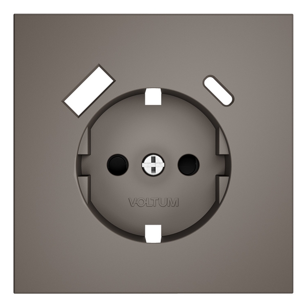 Изображение товара Накладка для розетки с заземлением и защитными шторками с USB A+C (капучино) Voltum S70 VLS001014