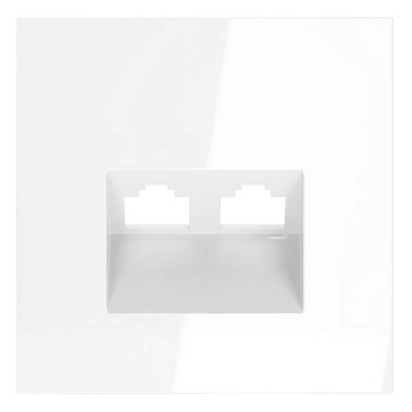 Изображение товара Накладка для розетки RJ45 двойная Voltum S70 VLS001401 белый глянцевый