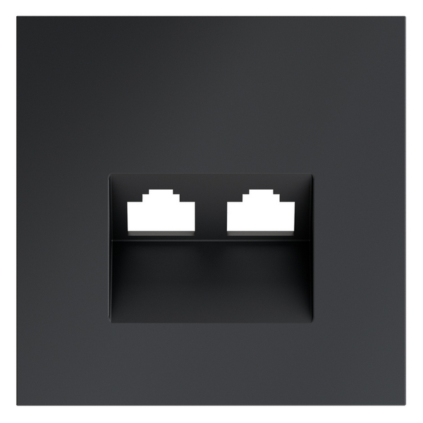 

Накладка для розетки компьютерной двойной RJ45+RJ45 Voltum S70 VLS001407 (графит), S70 VLS001407