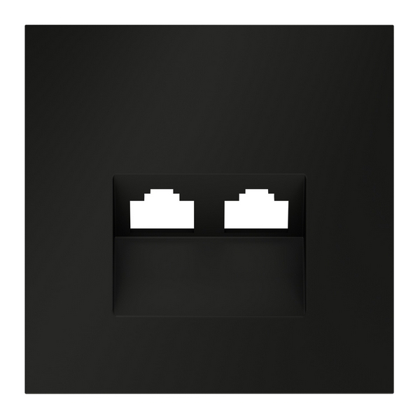 

Накладка для розетки компьютерной двойной RJ45+RJ45 Voltum S70 VLS001408 (черный матовый), S70 VLS001408