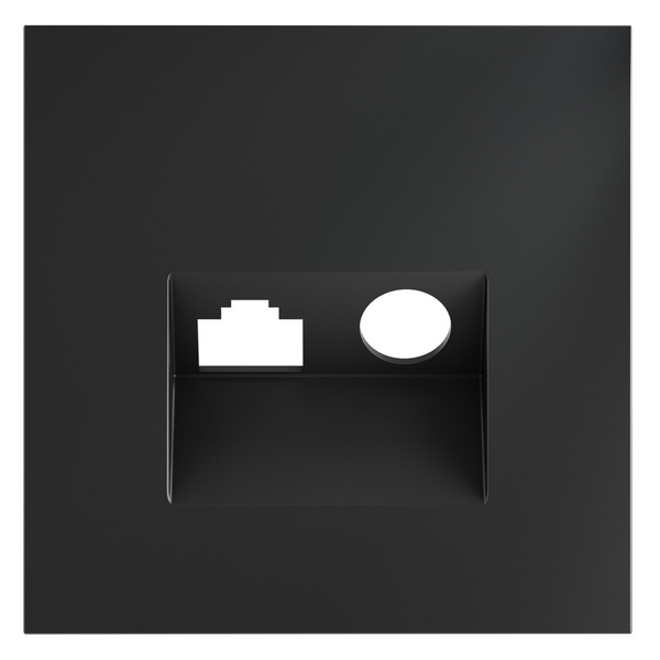 Изображение товара Накладка для розетки TV+RJ45 Voltum S70 VLS002707 графит - защита и эстетика интерьера