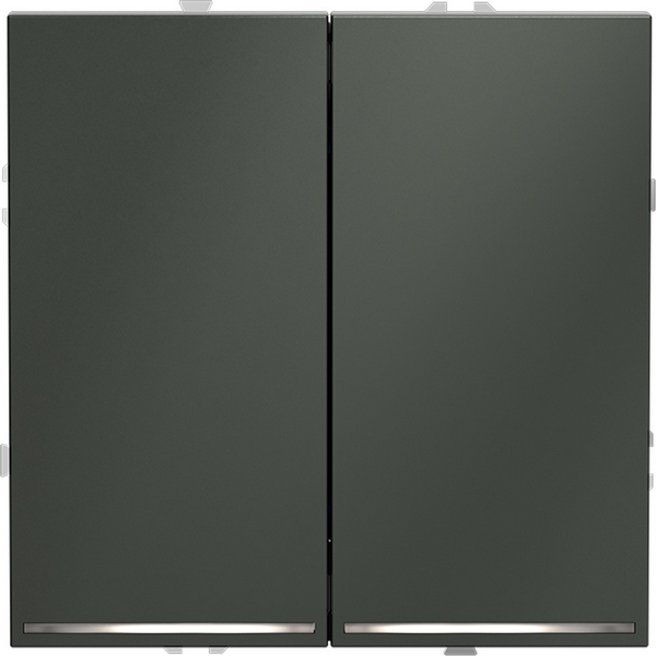 

Выключатель двухклавишный с подсветкой (титан) Voltum S70 VLS020206, Серый, S70 VLS020206