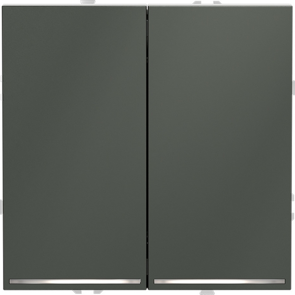 

Проходной переключатель двухклавишный с подсветкой (титан) Voltum S70 VLS020406, Серый, S70 VLS020406