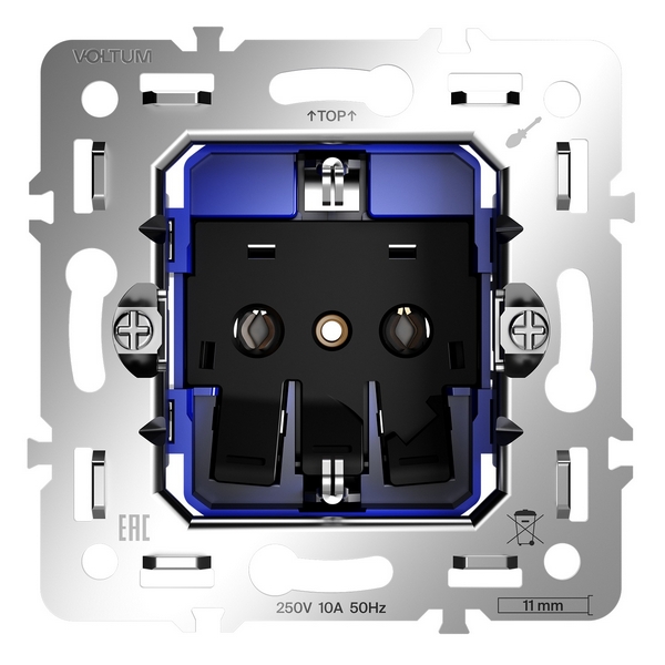Изображение товара Механизм розетки с заземлением 16А Voltum S70 VLS0401M