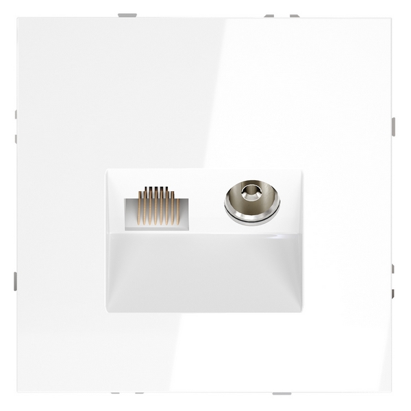 

Розетка телевизионная встраиваемая TV+RJ45 Voltum S70 VLS060701 (белый глянцевый), S70 VLS060701