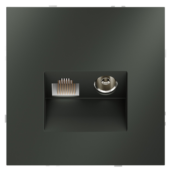 

Розетка телевизионная встраиваемая TV+RJ45 Voltum S70 VLS060706 (титан), S70 VLS060706