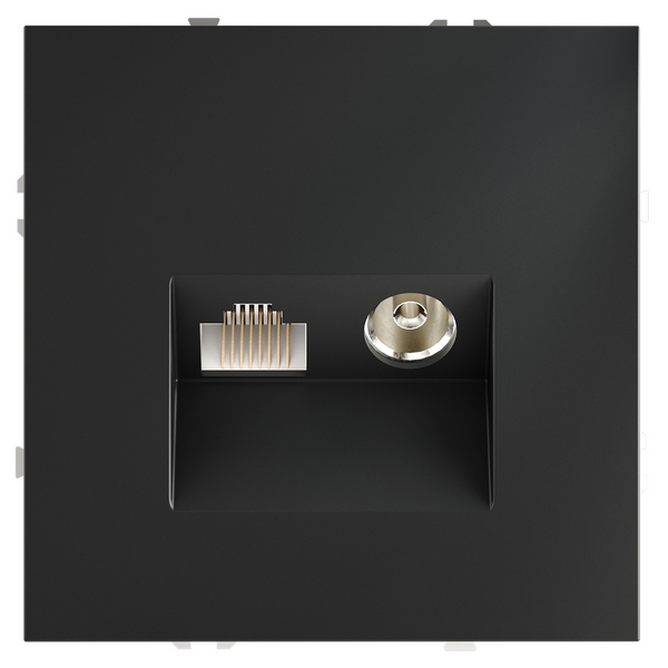 

Розетка телевизионная встраиваемая TV+RJ45 Voltum S70 VLS060707 (графит), S70 VLS060707