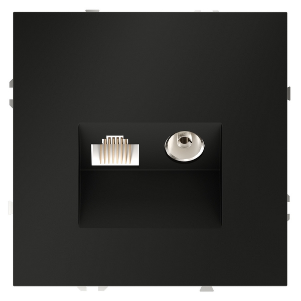 Изображение товара Встраиваемая ТВ и Ethernet розетка Voltum S70 VLS060708 черный матовый