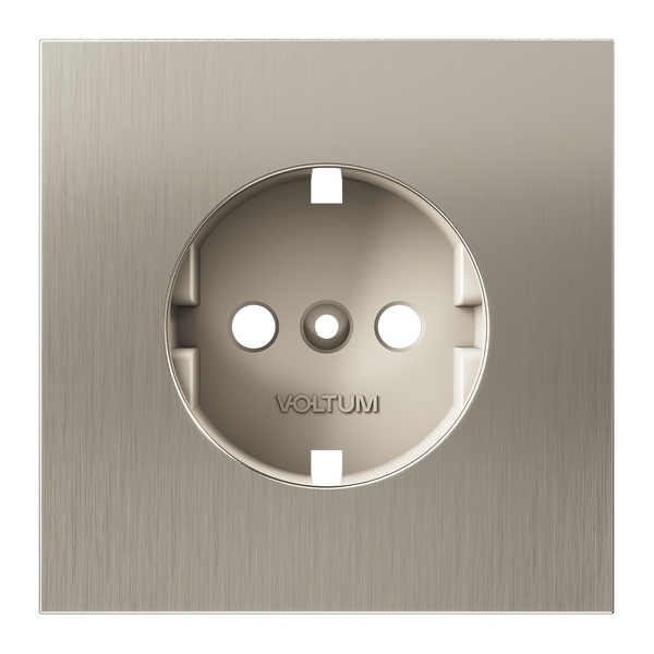 

Накладка для розетки с заземлением (никель) Voltum S70 Metal VLSM000611, S70 Metal VLSM000611