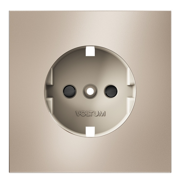 

Накладка для розетки с заземлением и защитными шторками (платина) Voltum S70 Metal VLSM000710, S70 Metal VLSM000710