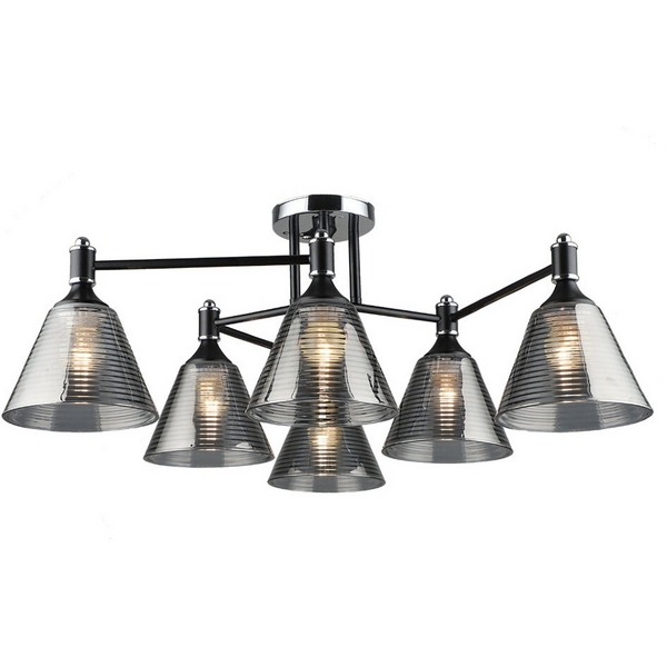 

Потолочная люстра Wedo Light Anneta WD3619/6C-BK-CR-SMK, Дымчатый, Anneta WD3619/6C-BK-CR-SMK