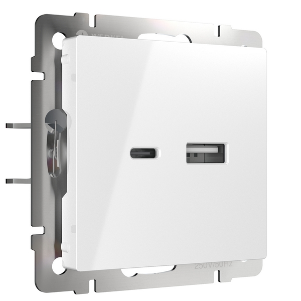 

Розетка USB тип A+С (белый) (a049279) Werkel Встраиваемые механизмы белые W1171801, Встраиваемые механизмы белые W1171801