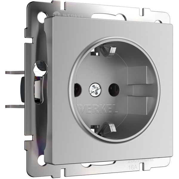 

Розетка с заземлением (серебряный) Werkel W1171006 (a050881), Серебро, Встраиваемые механизмы серебряные W1171006