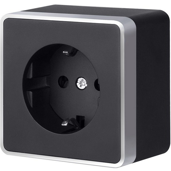 

Розетка с заземлением и шторками Gallant Werkel W5071134 (черный с серебром), Черный;серебро, Накладные механизмы Gallant черный с серебром W5071134