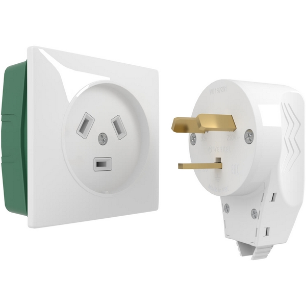 

Комплект: розетка с вилкой для электроплиты 32А 250В, коробка в стену (белый) Werkel W1189201 (a053500), Встраиваемые механизмы белые W1189201