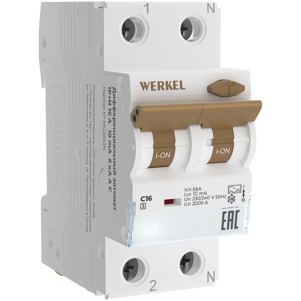 Изображение товара Дифференциальный автомат Werkel W922P324 16 A 2P+N