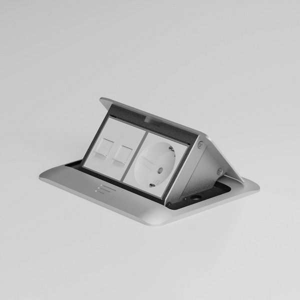 

Выдвижной блок на 4 модуля (серебряный) встраиваемый IP44 Werkel W8074065 (a069366), Серебро, Выдвижной розеточный блок W8074065