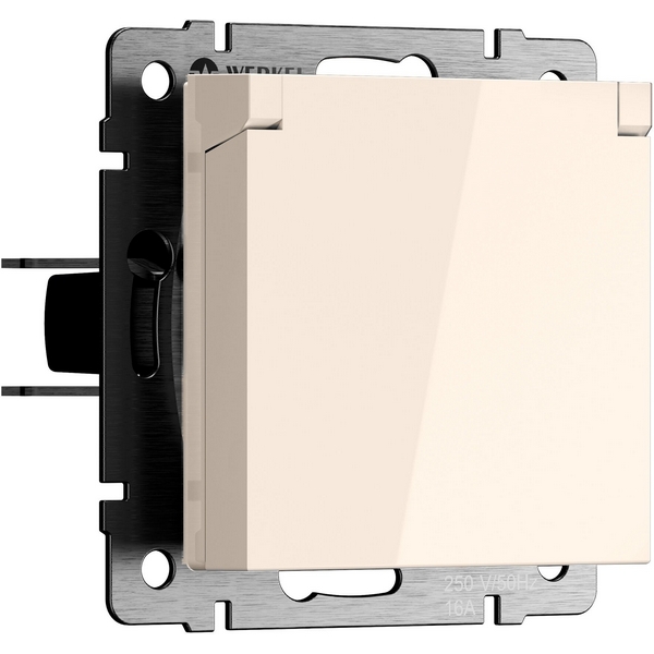 

Розетка с заземлением и шторками c крышкой IP44 N (айвори матовый) IP44 Werkel W1171262 (a069587), Встраиваемые механизмы айвори матовые W1171262