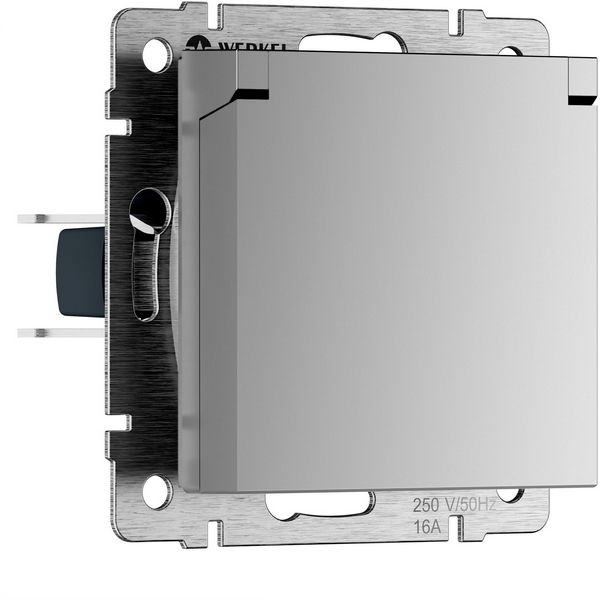 

Розетка влагозащ. с зазем. с защит. крышкой и шторками N (серебряный) IP44 Werkel W1171206 (a069626), Серебро, Встраиваемые механизмы серебряные W1171206