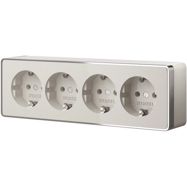 

Розетка четверная с заземлением и шторками Gallant слоновая кость Werkel W5072204 (a071253), Накладные механизмы Gallant слоновая кость W5072204