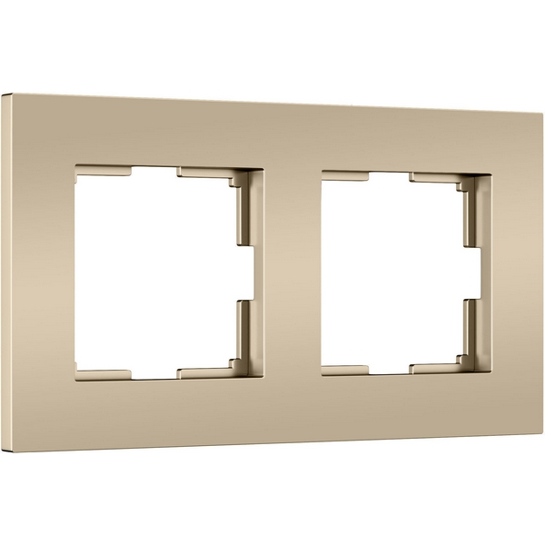 Изображение товара Рамка на 2 поста Slab шампан софт Werkel W0022911, поликарбонат, матовая поверхность