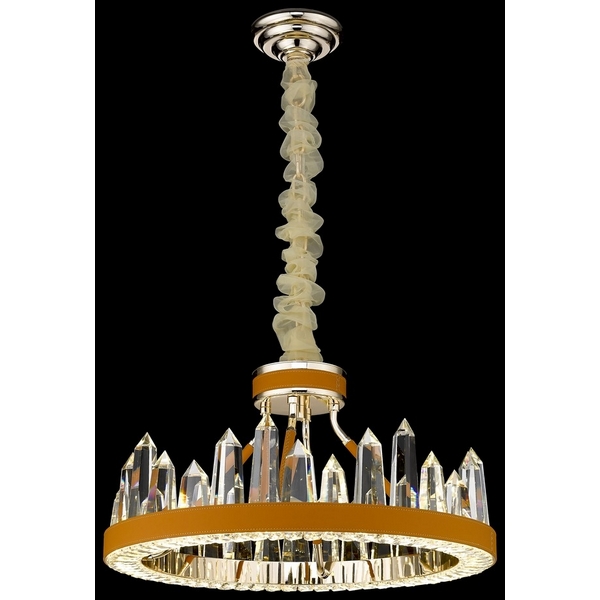 

Подвесная люстра хрустальная светодиодная Wertmark Leona WE456.06.303 кольцо, Оранжевый, Leona WE456.06.303